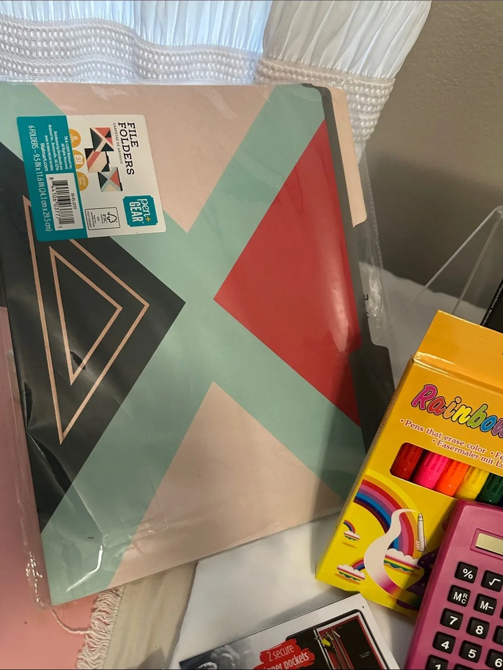 School Supplies Bundle — Pink Calculator & Teal Composition Book bundle of 10NWT